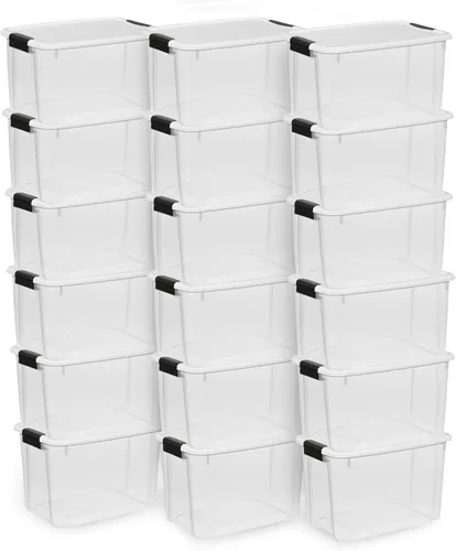Miniatura 21 de Sterilite - Paquete de 8 cajas ultra de cierre con pestillo, contenedores de almacenamiento con tapas, plástico transparente, 70 cuartos de galón