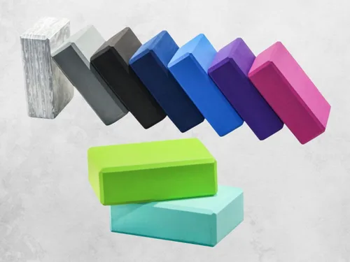Miniatura 3 de EXERZ Bloques de yoga, paquete de 2, bloques de gimnasio, ladrillos de entrenamiento de fitness, soporte de mano elástico para pilates antideslizante