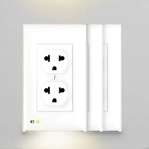 Miniatura 9 de Placa de cubierta de tomacorriente iluminada y luz nocturna LED, cubierta de tomacorriente de pared para cortes de energía durante tormentas