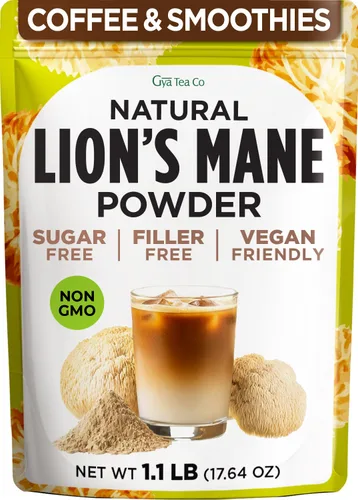 Miniatura 9 de Gya Tea Co Lion's Mane - Polvo de hongos de 1.1 libras (17.64 onzas), 100% puro y sabroso, grandes superalimentos para batidos, bebidas, té