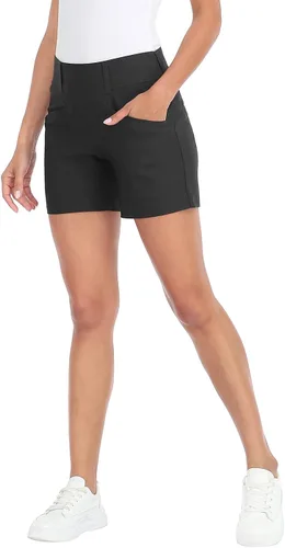 Miniatura 5 de LRD Pantalones cortos de golf para mujer, entrepierna de 5 pulgadas, de secado rápido, elásticos, con bolsillos