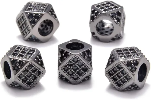 Miniatura 28 de AD Beads Pulsera de cuentas de zircón con tachuelas de strass