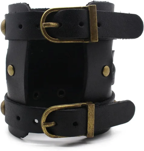 Miniatura 4 de Pulsera de cuero para hombres y mujeres, pulsera de aleación de cuerda trenzada punk