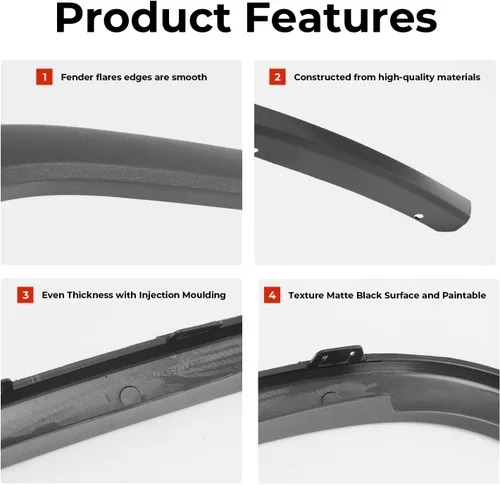 Miniatura 4 de KARPAL Moldura para guardabarros de arco de rueda delantera compatible con Grand Cherokee 2016-2022, lado del lado del conductor, 5XT69RXFAC