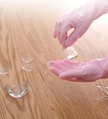 Miniatura 6 de RARITYUS Guantes de limpieza de cocina para el hogar, guantes de puño largo antideslizantes con forro de algodón impermeable