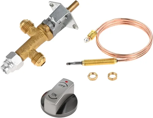 Miniatura 8 de Aupoko Piezas de repuesto para fogatas de propano de baja presión, válvula de gas e interruptor con entrada y salida de 3/8 pulgadas