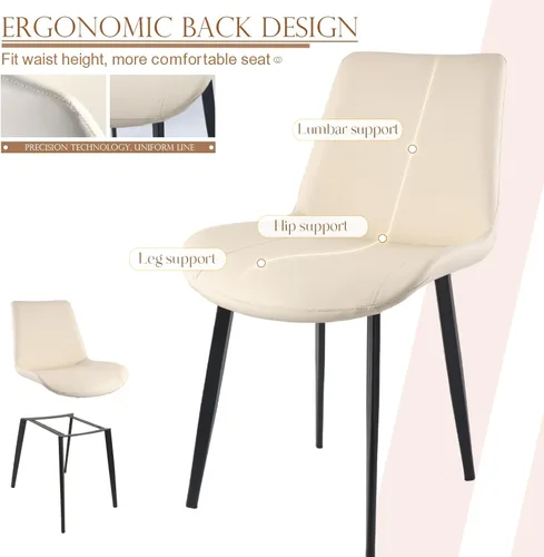 Miniatura 5 de Sillas de Comedor, Sillas de Comedor Modernas de Cuero PU, Sillas de Comedor con Patas de Metal Resistentes, Sillas de Cocina con Asiento Tapizado