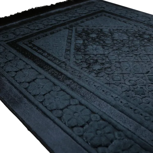 Miniatura 3 de Modefa Alfombra de Oración de Terciopelo – Alfombra Turca de Felpa Suave Janamaz Sajada Carpet para Hombres y Mujeres - Tapete de Oración Liso
