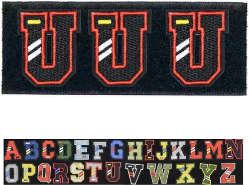 Miniatura 16 de Paquete de letras inglesas A-Z Parche táctico de moral, parche de gancho y bucle, juego de insignias bordadas del ejército, mochila, sombrero