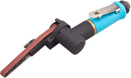 Miniatura 3 de Lijadora neumática de correa de aire, entrada de aire de 1/4 pulgadas, lijadora de banda de aire (3/8 pulgadas x 13 pulgadas) con 12 correas