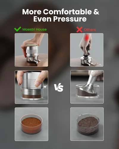 Miniatura 6 de Maestri House - Manipulador de café expreso de 2.087 in, de acero inoxidable para máquina de café expreso, manipulador con resorte para portafiltro