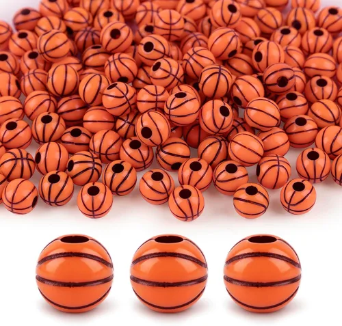 Miniatura 10 de AUEAR, 50 piezas de cuentas de béisbol de 12 mm para hacer joyas deportivas, collar, pulsera, decoración artesanal, accesorios