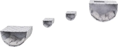 Miniatura 8 de Trixie Juego de vigilancia para gatos montado en la pared, estantes de escalada con escalones de sisal y plataformas de felpa, estantes para gatos