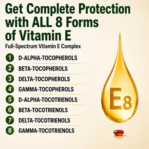 Miniatura 5 de NEW ROOTS HERBAL Cápsulas de vitamina E (400 UI), suplemento de vitamina E8 con los 8 tocoferoles y tocotrienoles para mujeres y hombres