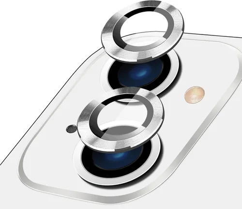 Miniatura 10 de LucBuy Protector de lente de cámara para iPhone 12 Pro Max, vidrio templado HD de alta calidad, aleación de aluminio, anillo individual, película
