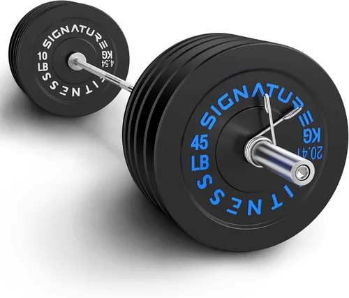 Miniatura 27 de Juego de placas olímpicas de amortiguación Fitvids, placas de peso de 2" para entrenamiento de fuerza y levantamiento de pesas, París o juego