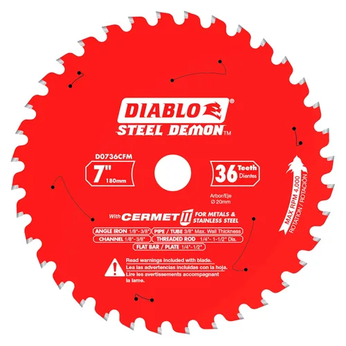 Miniatura 9 de Diablo Hoja de sierra para corte de metal Steel Demon Cermet II de acero de 8 pulgadas x 42 dientes – Vida útil hasta 25 veces más larga, cortes 10