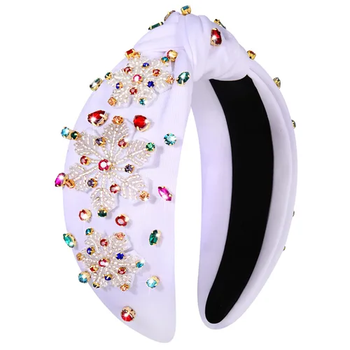 Miniatura 20 de mokkia Diadema de Navidad para Mujeres Accesorios de Navidad Lazo de Navidad Reno Copo de Nieve Diadema Rojo Verde Joyería con Perlas y Pedrería