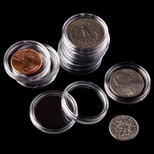 Miniatura 4 de 100 unidades de 0.984 in para monedas con caja organizadora de almacenamiento de plástico para suministros de colección de monedas