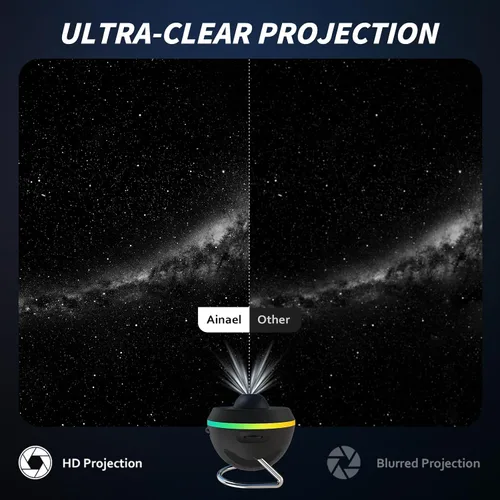 Miniatura 2 de Proyector de galaxia, proyectores de estrellas, planetario para el hogar, techo, cielo estrellado, luz nocturna con tira de luz, proyector de Negro