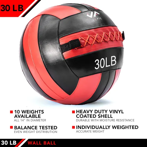 Miniatura 3 de JFit Wall Ball – Premium Soft Weighted Exercise Ball for Strength, Conditioning, Gym & Home Workouts, 4-30 LB