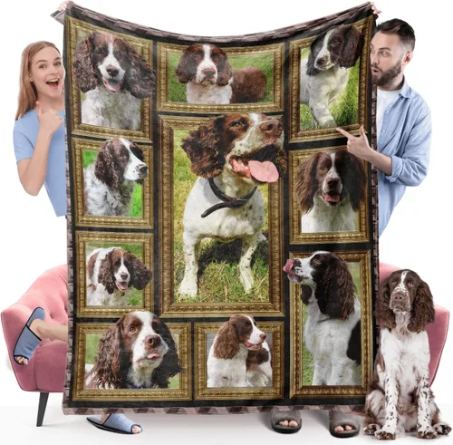 Miniatura 13 de Manta de perro Cocker Spaniel para niños, bonita manta de franela suave y acogedora para niñas y niños, mantas para bebés y niños pequeños