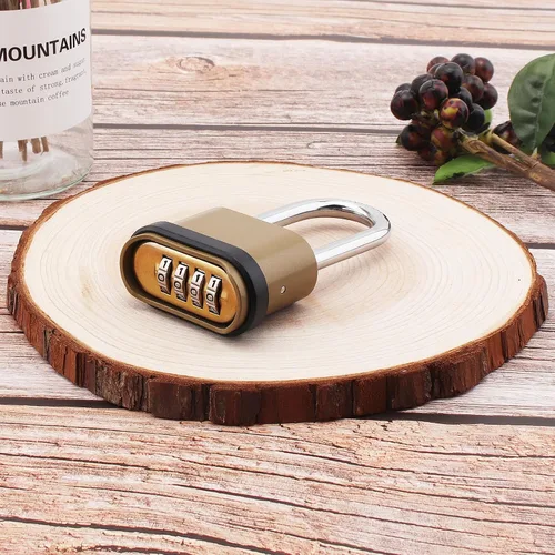Miniatura 7 de Candado de combinación de 4 dígitos, candado de combinación resistente con grillete de 2.5 pulgadas de largo, candado impermeable al aire libre
