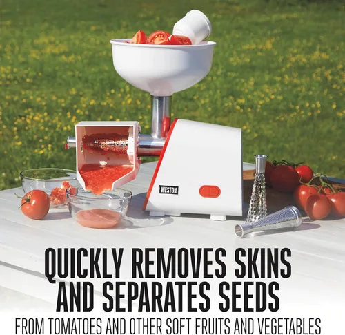 Miniatura 3 de Weston Deluxe - Colador eléctrico para tomates, molinillo de alimentos, salsas para salsa, frutas, manzanas, bayas, 4 cuartos de galón (82-0250-W)