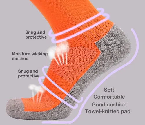 Miniatura 5 de Calcetines altos hasta la rodilla para hombre y mujer, de algodón, cómodos, multicolor (3 pares)