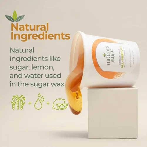 Miniatura 4 de Nature's Sugar Paquete de depilación de cera de azúcar natural vegana apta para principiantes para hombres y mujeres - Pasta de azúcar para todo