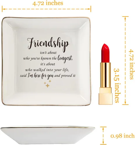 Miniatura 3 de HOME SMILE - Bandeja de cerámica para anillos para mamá, hermana, amigas