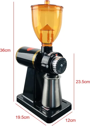 Miniatura 4 de Molinillo eléctrico de grano de café de 180 W con embudo de capacidad de 8.82 oz, molinillo de café y especias, molinillo automático de fresas