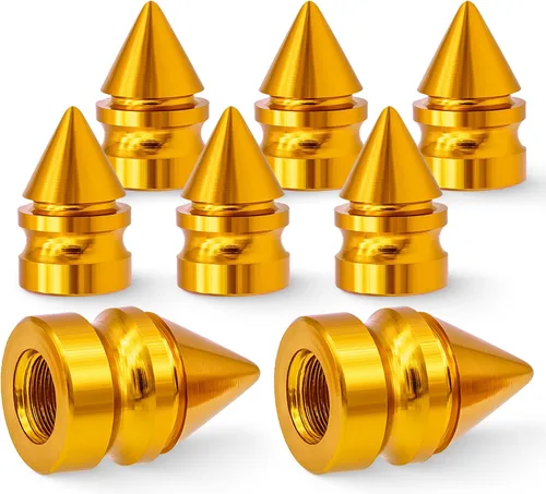 Miniatura 12 de 4 piezas de tapas de válvula de rueda con estilo púas, resistentes a la corrosión, universales de aleación de aluminio a prueba de polvo para Spiked