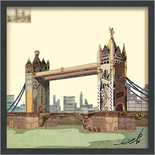Miniatura 22 de Empire Art Direct Alex Zeng - Papel gráfico enmarcado con collage dimensional de bulldog francés bajo vidrio, listo para colgar, 17 x 17 pulgadas