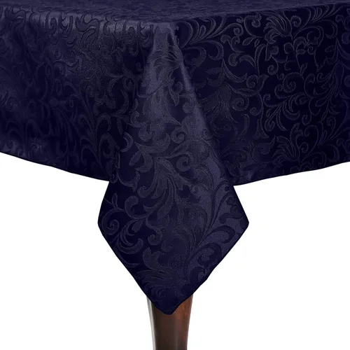 Miniatura 3 de Ultimate Textile Somerset - Mantel rectangular de damasco (60 x 144 pulgadas), color negro
