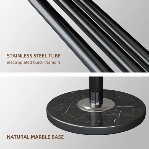 Miniatura 4 de Perchero de metal independiente resistente con base de mármol natural, moderno perchero para sombreros de árbol con 12 ganchos para entrada