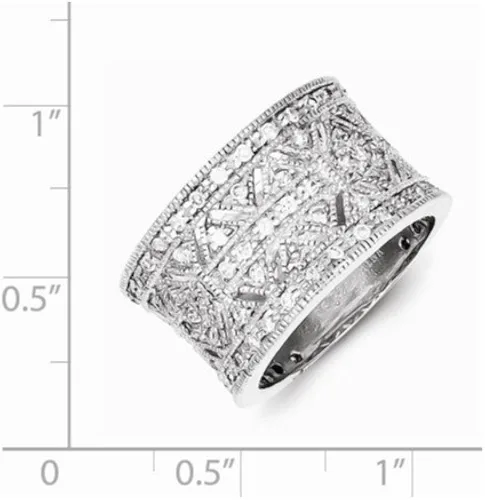 Miniatura 2 de Plata esterlina CZ Vintage Anillo de pulido