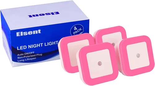 Miniatura 6 de Paquete de 4 luces LED rojas de 0.5 W para dormir (tenue/no demasiado brillante), luz nocturna de pared enchufable con sensor de luz automático