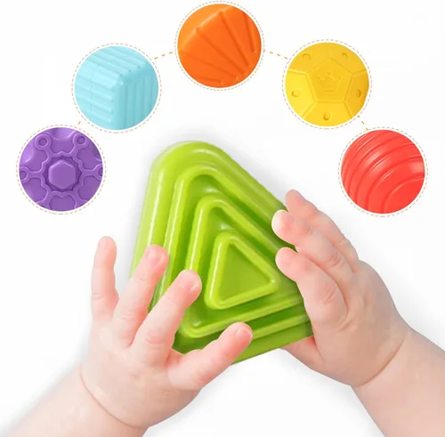 Miniatura 3 de Aprilwolf Juguetes Montessori para Niños de 1 Año, Cubo y 6 Bloques Sensoriales de Forma, Juguetes para Bebés de 12 a 18 Meses, Regalos