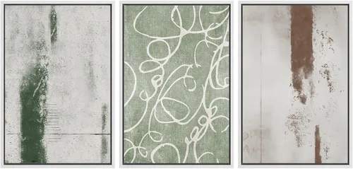 Miniatura 51 de SIGNWIN Lienzo enmarcado para pared, arte con pinceladas de flujo neutro en tonos beige abstractos, ilustraciones, arte moderno, decorativo