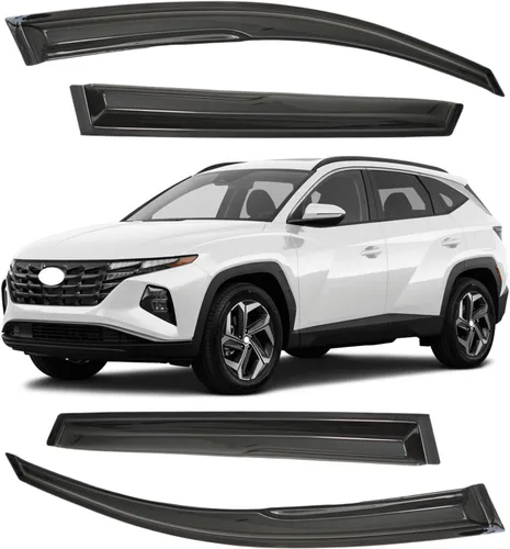 Miniatura 172 de Viseras para ventanas para Mazda 3 Sedán 4 puertas 2004 2005 2006 2007 2008 2009 estilo JDM Mugen, deflector de viento, protector solar y de lluvia