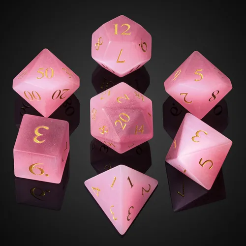 Miniatura 38 de UDIXI Juego de dados de piedras preciosas de amatista, dados DND de piedra de cristal D&D con estuche de regalo para juegos de rol y juegos de mesa