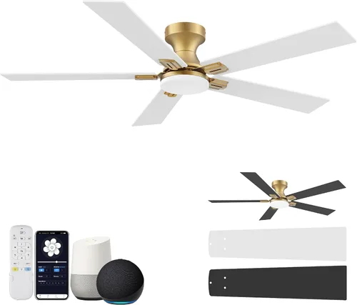 Miniatura 18 de Hoenofly Ventilador de techo inteligente de 42 pulgadas con control remoto de luces, control por aplicación y voz Alexa WIFI, motor CC reversible