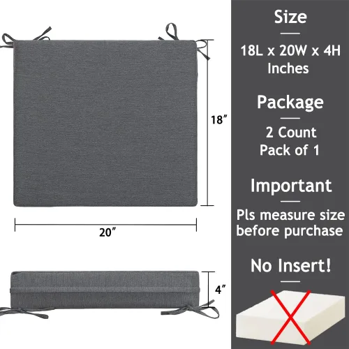 Miniatura 3 de Magpie Fabrics - Juego de 2 fundas para cojines de patio (solo funda de repuesto, sin inserto!), funda impermeable para sillas de asiento profundo