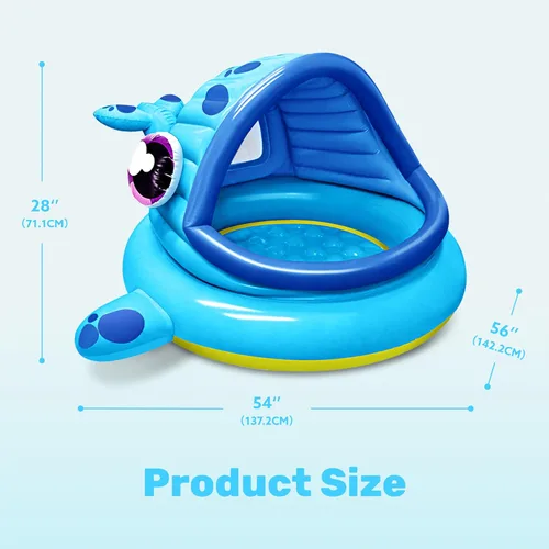 Miniatura 8 de JOYIN Piscina inflable para niños, tienda de campaña de piscina para bebés de ballena, piscina infantil para niños (54 x 56 x 28 pulgadas), piscina