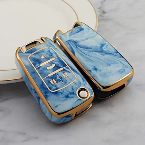 Miniatura 5 de TPU Jade Pattern Car Key Cover Case, for Buick for Aveo Trax for Opel Astra Corsa H J G Meriva Zafira Antara Gray 4 Button