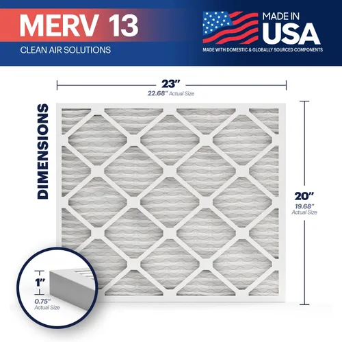 Miniatura 2 de BNX TruFilter 20x23x1 filtro de aire MERV 13 (paquete de 4) - HECHO EN EE. UU. - Filtros plisados electrostáticos para aire acondicionado HVAC AC