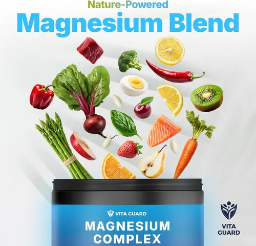 Miniatura 8 de Vita Guard Magnesium Complex 1480mg – 10-in-1 with Glycinate, Citrate, Malate & More – High Absorption – Sleep, Muscle, Nerve & Heart Support – 90
