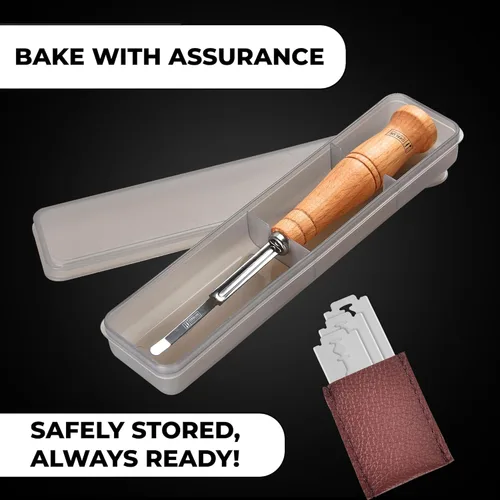 Miniatura 9 de Orblue Cuchillo de puntuación de pan, herramienta de puntuación de masa coja para masa madre artesanal, herramienta de pan cojo, suministros