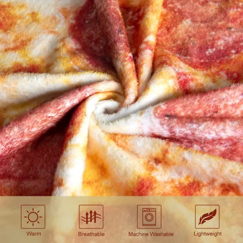 Miniatura 6 de QiyI Manta de pizza para adultos y niños, 2.0 manta gigante de comida de doble cara, divertidos regalos de pizza, mantas redondas de tacos novedosos